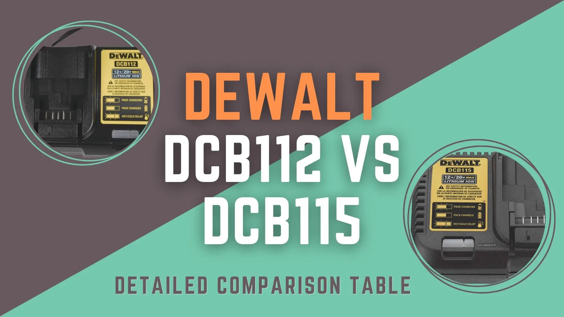 DeWalt DCB112 vs DCB115